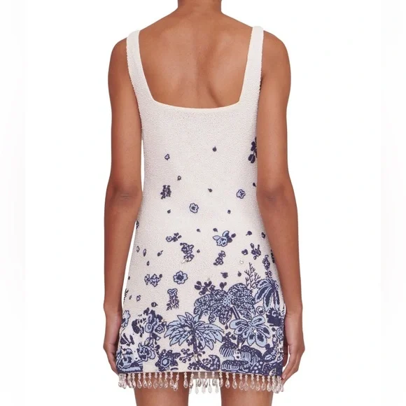 STAUD Le Sable Floral Beaded Minidress sz 4 NWT - Picture 5 of 10